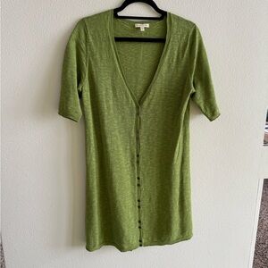 Eileen Fisher Lemongrass Green Pull Over Dress, Size Small